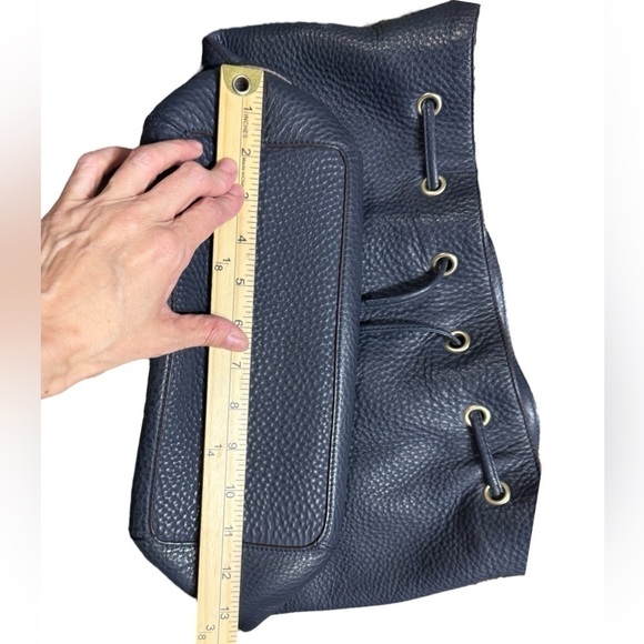 COACH Legacy Drawstring Handbag in Soft Pebbled Leather Midnight/Brass # 25306 - Picture 11 of 16